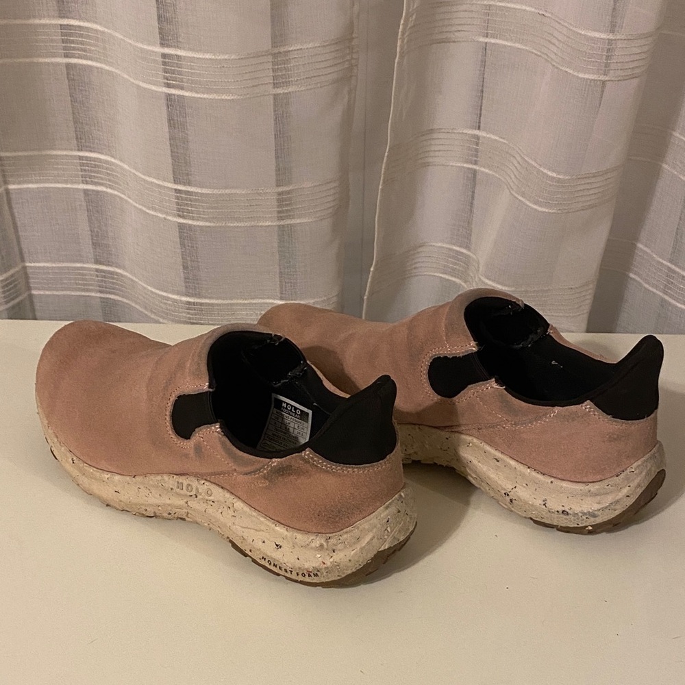 Pink Holo Eco Slip Ons, Fair Condition
